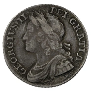 1741 Silver Sixpence Coin George II Milled