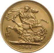 1967 Gold Sovereign Coin Elizabeth II Young Head