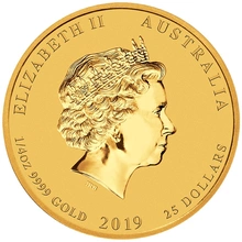 2019 Year of the Pig Gold Coin 1/4oz Perth Mint Australian Lunar Series