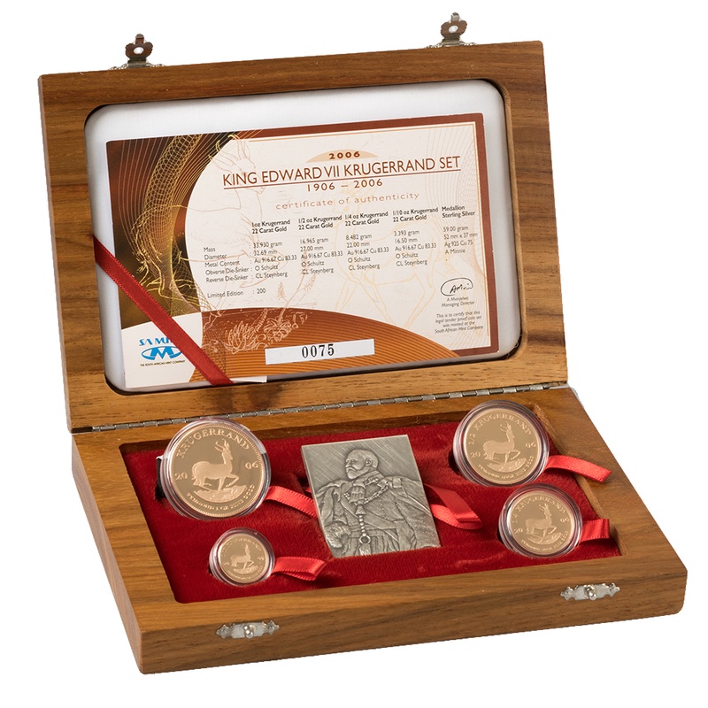 2006 Proof Krugerrand Gold Coin Prestige Edward VII 4 Coin Set Boxed