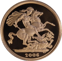 2006 Proof Gold Sovereign Coin Elizabeth II Fourth Head