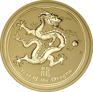 2012 Year of the Dragon Gold Coin 2oz Perth Mint Australian Lunar Series