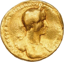 117-138 Gold Aureus Coin Hadrian