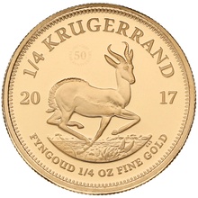 2017 Proof 1/4oz Krugerrand Gold Coin 50th Anniversary Privy Mark
