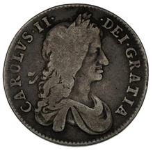 1663 Silver Shilling Coin Charles II