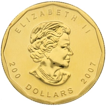 2007 Canadian Maple Leaf Gold Coin 1oz 99999