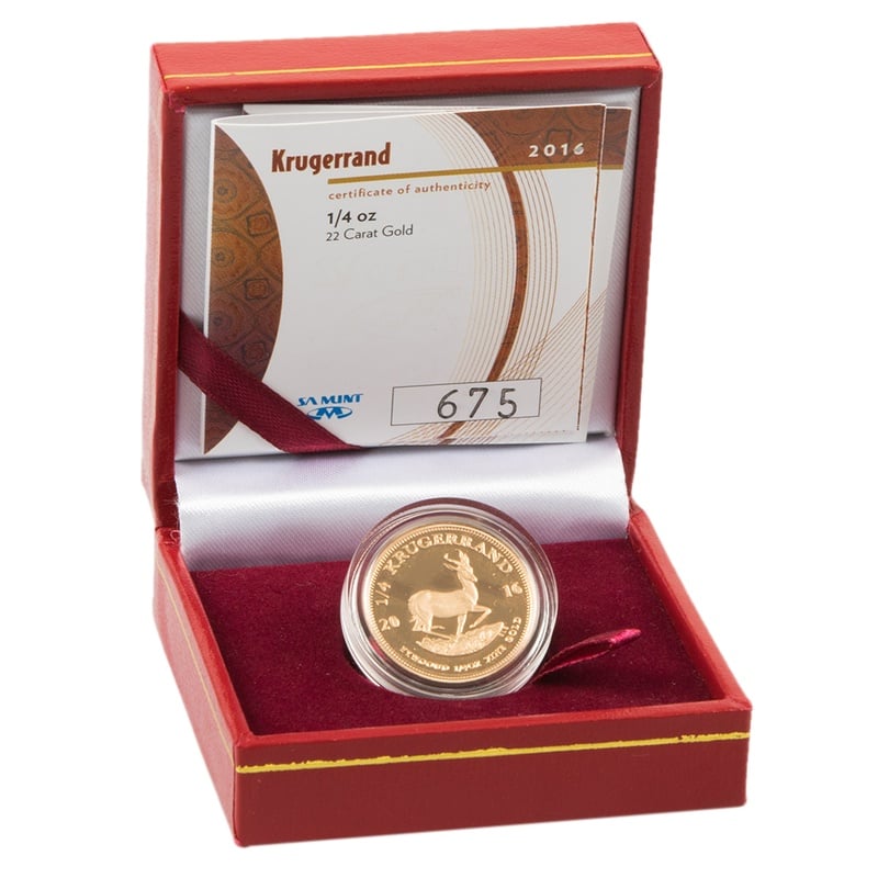 2016 Proof 1/4oz Krugerrand Gold Coin Boxed