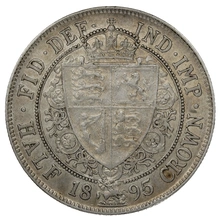 1895 Silver Half Crown Coin Queen Victoria