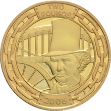 2006 £2 Two Pound Proof Gold Coin Double Set Brunel the Man and his achievements Boxed