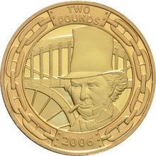 2006 Proof £2 Gold Coin Double Set Brunel the Man and his Achievements Boxed