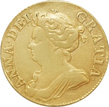 1710 Gold Guinea Coin Queen Anne Near Very Fine