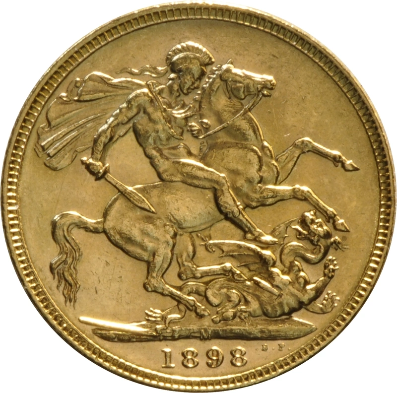 1898 Gold Sovereign Coin Queen Victoria Old Head Melbourne PCGS AU58