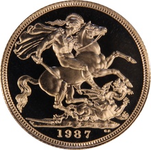1987 Proof Gold Sovereign Coin Elizabeth II Third Head