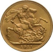 1911 Gold Sovereign Coin George V