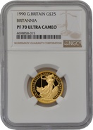 1990 Proof 1/4oz Gold Britannia Coin NGC PF70