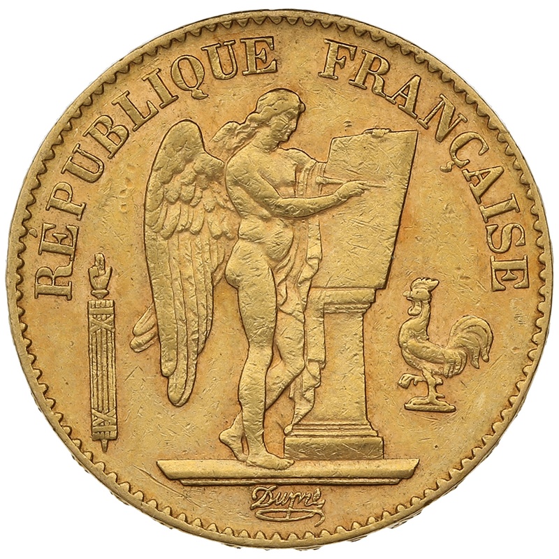1894 French 20 Francs Gold Coin Guardian Angel A