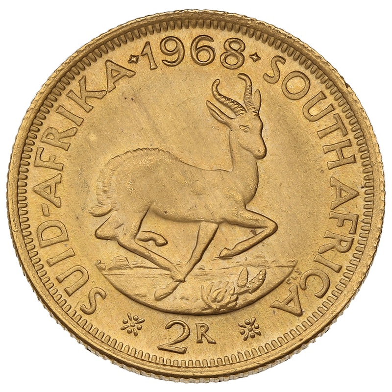 1968 R2 Gold Coin 2 Rand South Africa