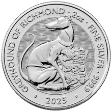 2025 Greyhound of Richmond - Tudor Beasts 2oz Silver Coin
