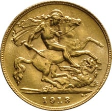1913 Gold Half Sovereign George V
