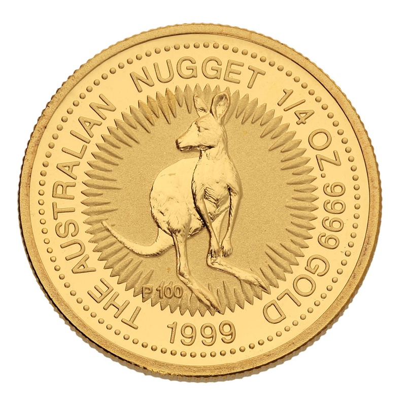 1999 1/4oz Australian Kangaroo Gold Nugget Coin