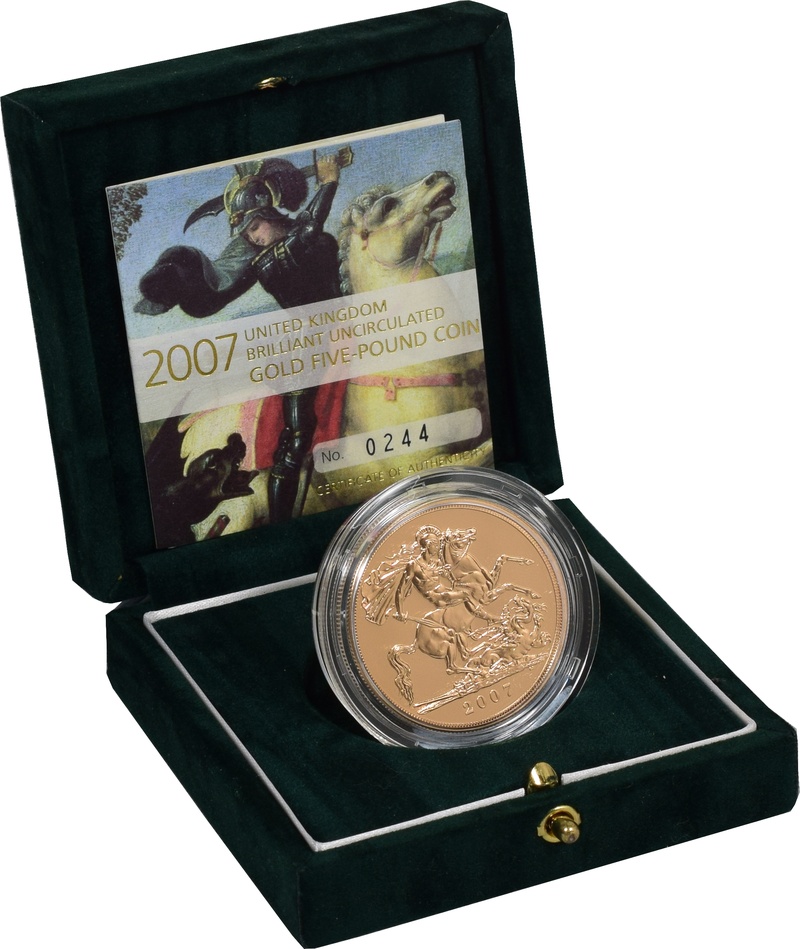 2007 - Gold £5 Brilliant Uncirculated Coin Boxed