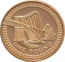 2004 Proof Gold £1 Pound Coin Forth Bridge Boxed