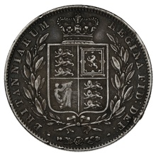 1843 Silver Half Crown Coin Queen Victoria Milled