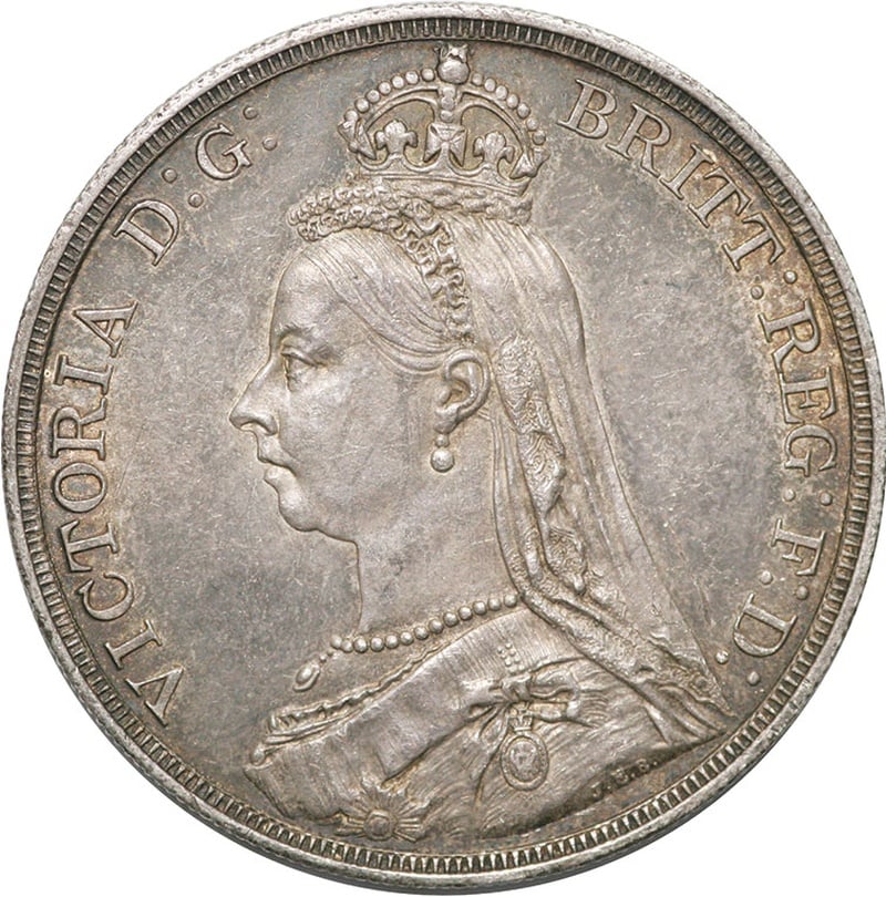 Silver Crown Coin Queen Victoria Jubilee Head Extremely Fine