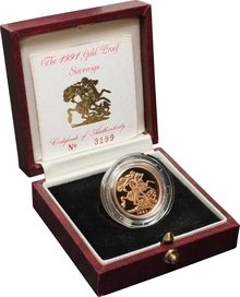 1991 Proof Gold Sovereign Boxed
