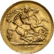 1912 Gold Half Sovereign George V Sydney