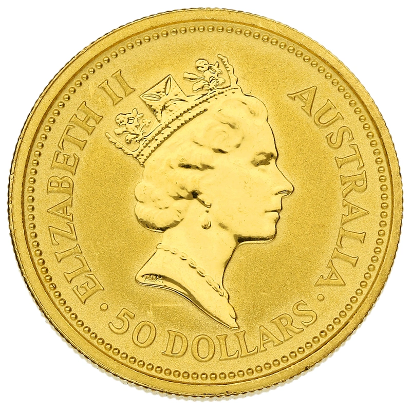 1991 1/2oz Australian Kangaroo Gold Nugget Coin
