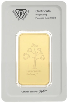50g Gold Bar Metalor