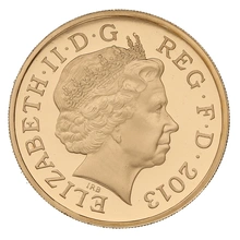 2013 Proof Gold £1 Pound Coin Wales Floral