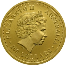 2002 Australian Kangaroo Gold Nugget Coin 1oz