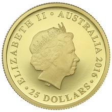 2016 Australian Proof Gold Sovereign Elizabeth II Old Head