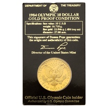 American Gold Commemorative $10 1984 LA Olympics Proof Boxed