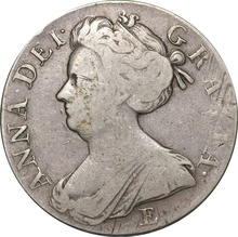 1708 Silver Crown Coin Queen Anne Fine