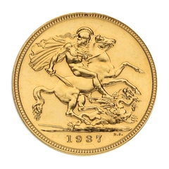 1937 Proof Gold Sovereign Coin George VI