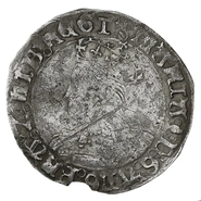 1553-1554 Silver Groat Fourpence Coin Queen Mary mm Pomegranate