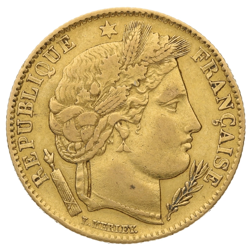 French 10 Francs Gold Coin Ceres