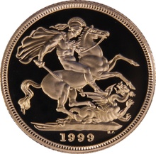 1999 Proof Gold Sovereign 4 Coin Set Boxed