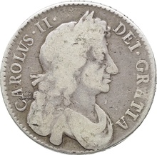 1679 Silver Half Crown Coin Charles II Fine