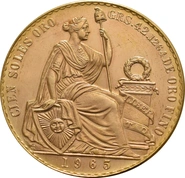 Peruvian 100 Soles Liberty Seated