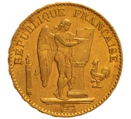 1874 French 20 Francs Gold Coin Guardian Angel A