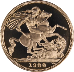 1988 Proof Gold Sovereign Coin Elizabeth II Third Head