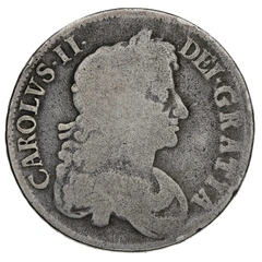 1676 Silver Crown Coin Charles II V OCTAVO