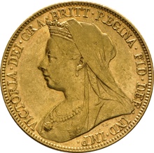 1897 Gold Sovereign Coin Queen Victoria Old Head Melbourne