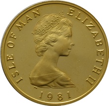1981 Isle of Man Gold Two Pence Piece Red Billed Chough