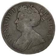 1707 Silver Crown Coin Queen Anne E