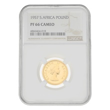 1957 £1 South Africa Gold Proof Coin Elizabeth II NGC PF66